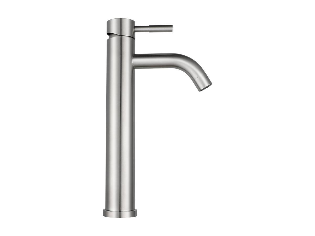 SHOWER DESIGN Rubinetto miscelatore meccanico arrotondato H29,6 cm in inox nichel spazzolato - SALAVAN  