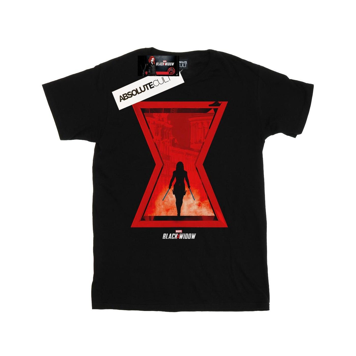 Image of Black Widow Movie Icon Silhouette Tshirt Herren Schwarz 5XL