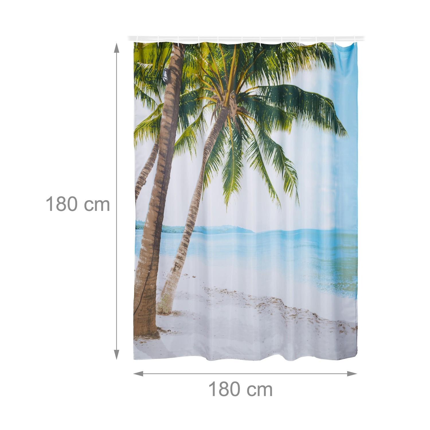 B2X Tenda da doccia motivo spiaggia 180 x 180 cm  