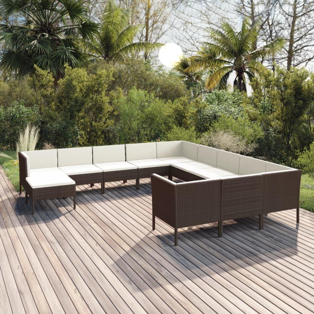 VidaXL Salon de jardin rotin synthétique  