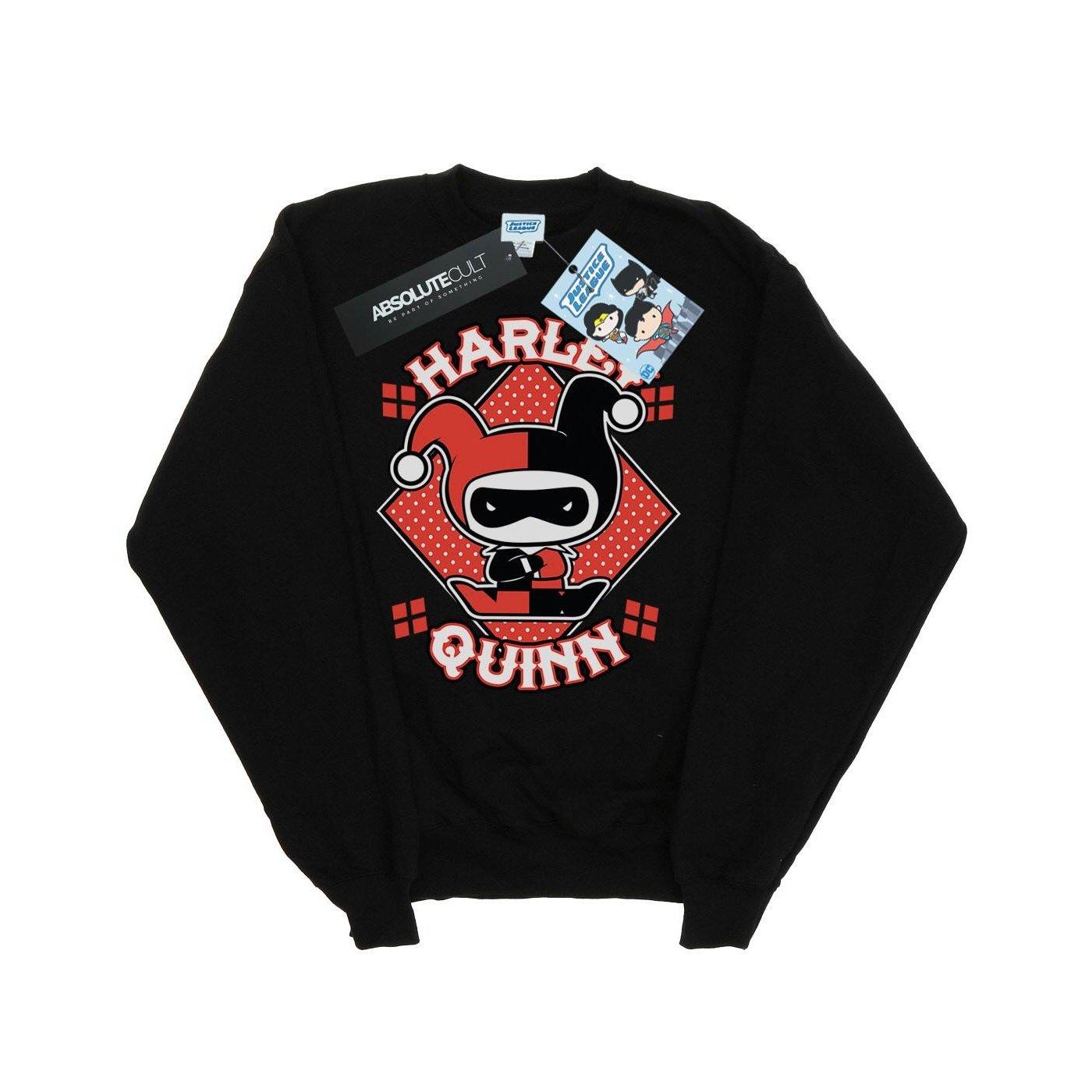 Image of Chibi Harley Quinn Badge Sweatshirt Mädchen Schwarz 140/146