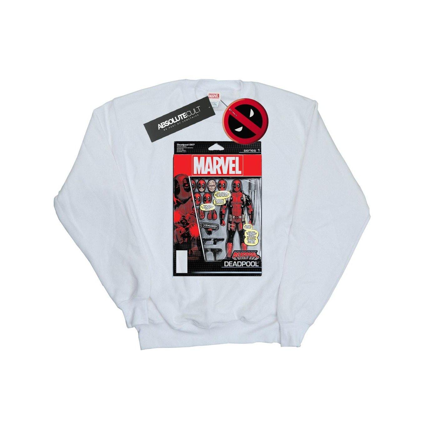 Image of Deadpool Action Figure Sweatshirt Damen Weiss M