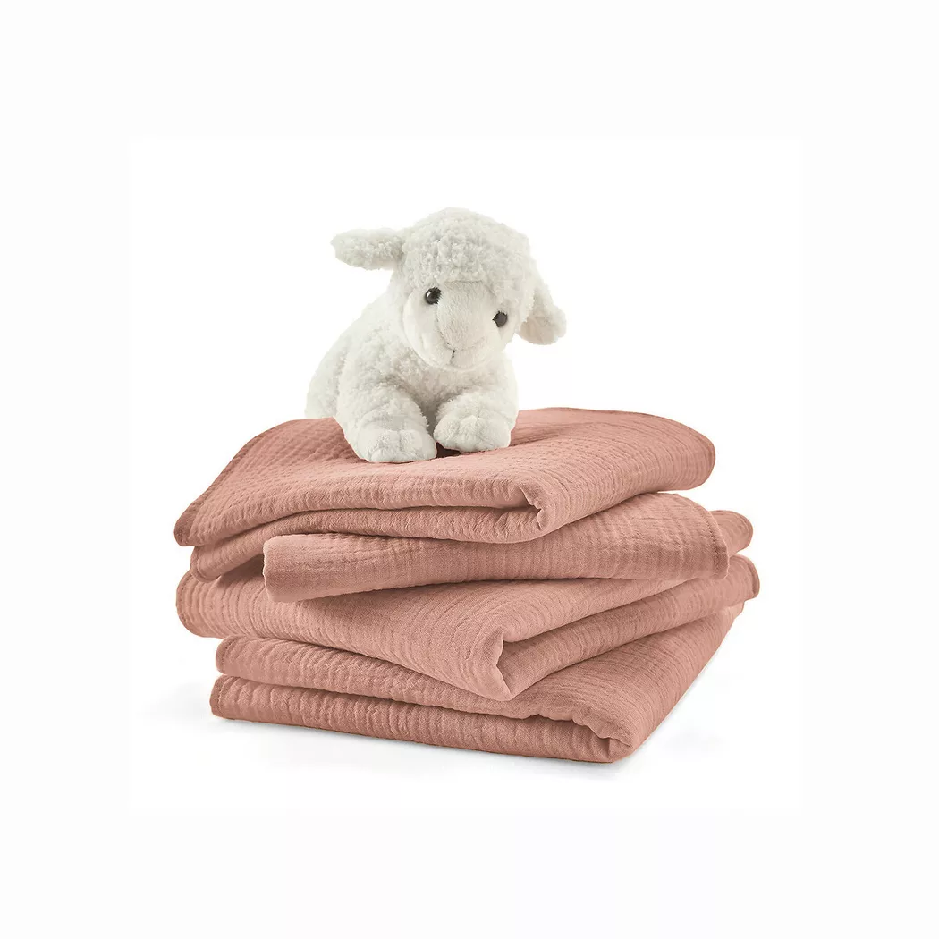 La Redoute Intérieurs - 4er-Pack Mullwindeln Kumla, One Size, Rosa