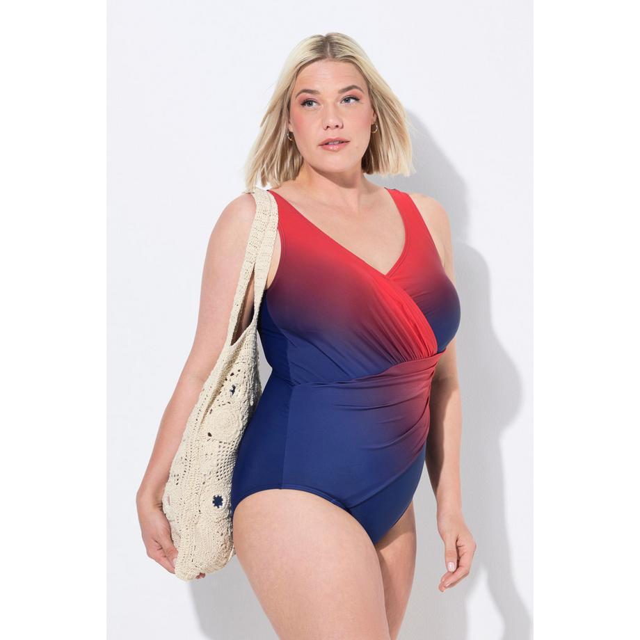 Ulla Popken Farbverlauf Drapierter Badeanzug Softschalen Recycelt  