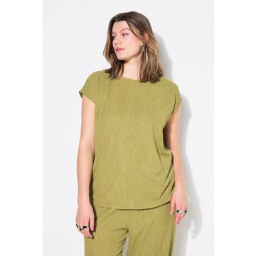 Haut en crêpe, effet brillant, coupe oversize