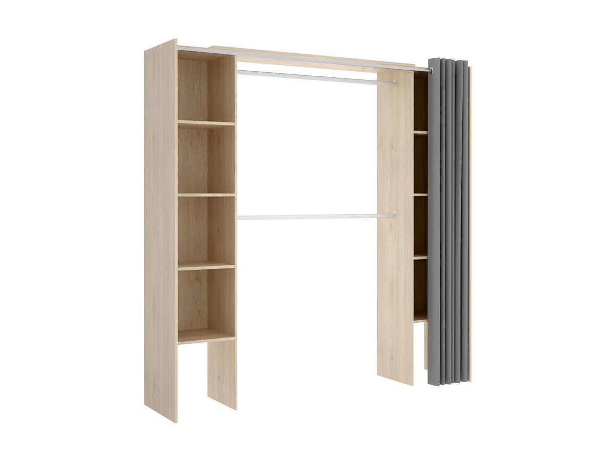 Vente-unique Dressing extensible DORIAN avec rideau L1  Chêne  