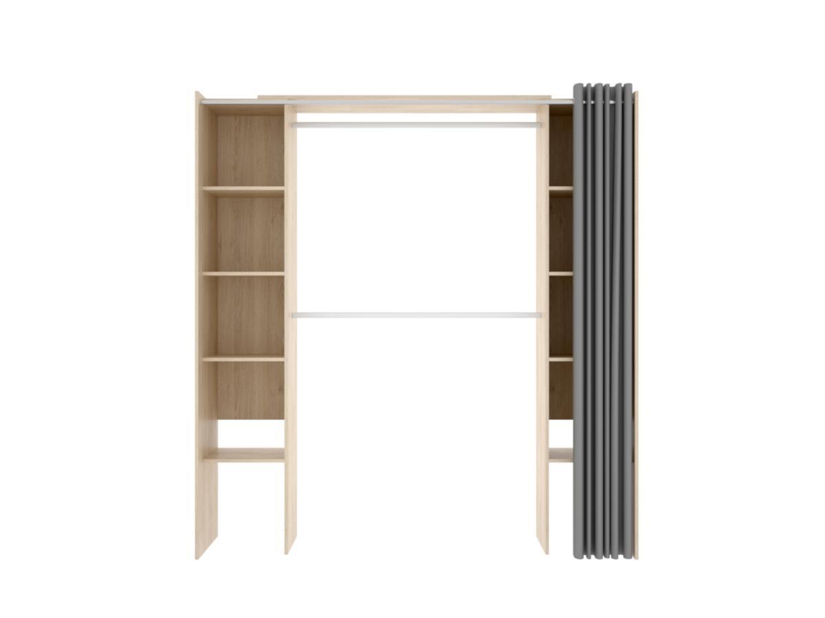 Vente-unique Dressing extensible DORIAN avec rideau L1  Chêne  