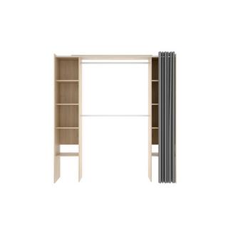 Vente-unique Dressing extensible DORIAN avec rideau L1  Chêne  