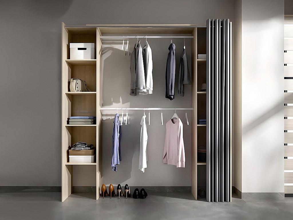 Vente-unique Dressing extensible DORIAN avec rideau L1  Chêne  