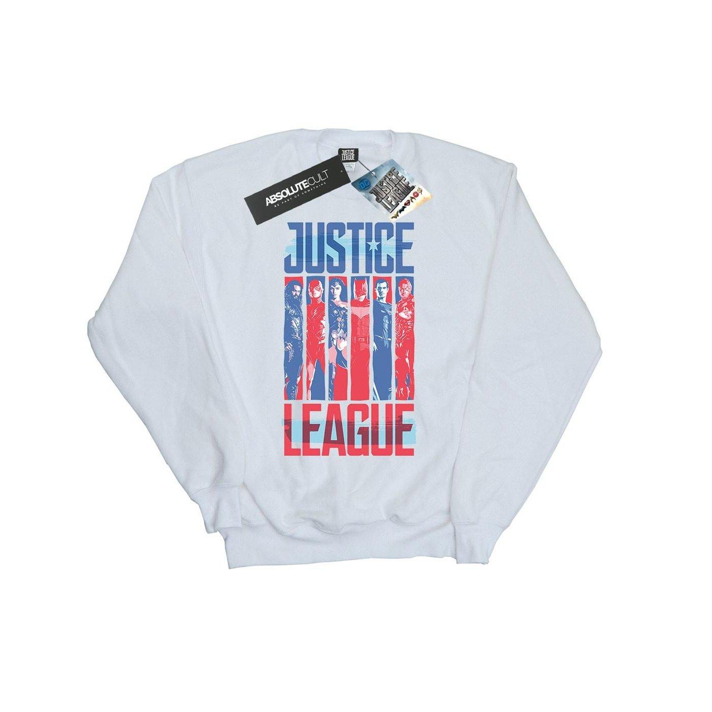 Image of Justice League Movie Team Flag Sweatshirt Damen Weiss M