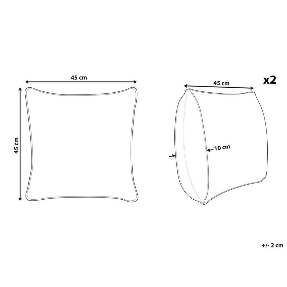Beliani Dekokissen 2er Set aus Baumwolle Boho SENECIO  