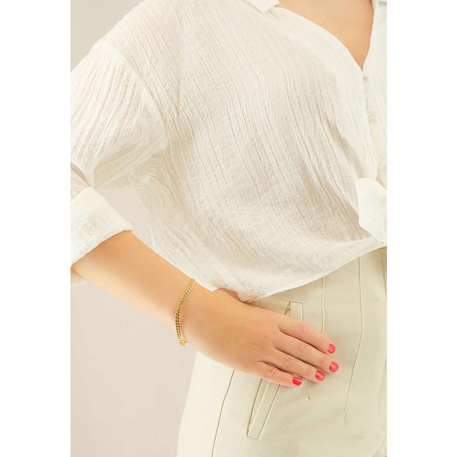 MUAU Schmuck  Bracelet Panzer Gelbgold 750, 4.2mm, 19cm 