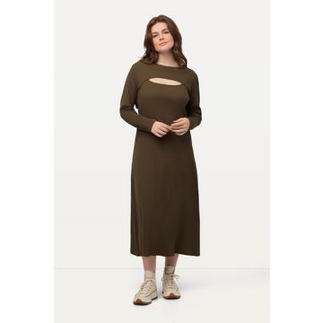 Robe midi dans un esprit boléro à encolure carrée - en coton bio