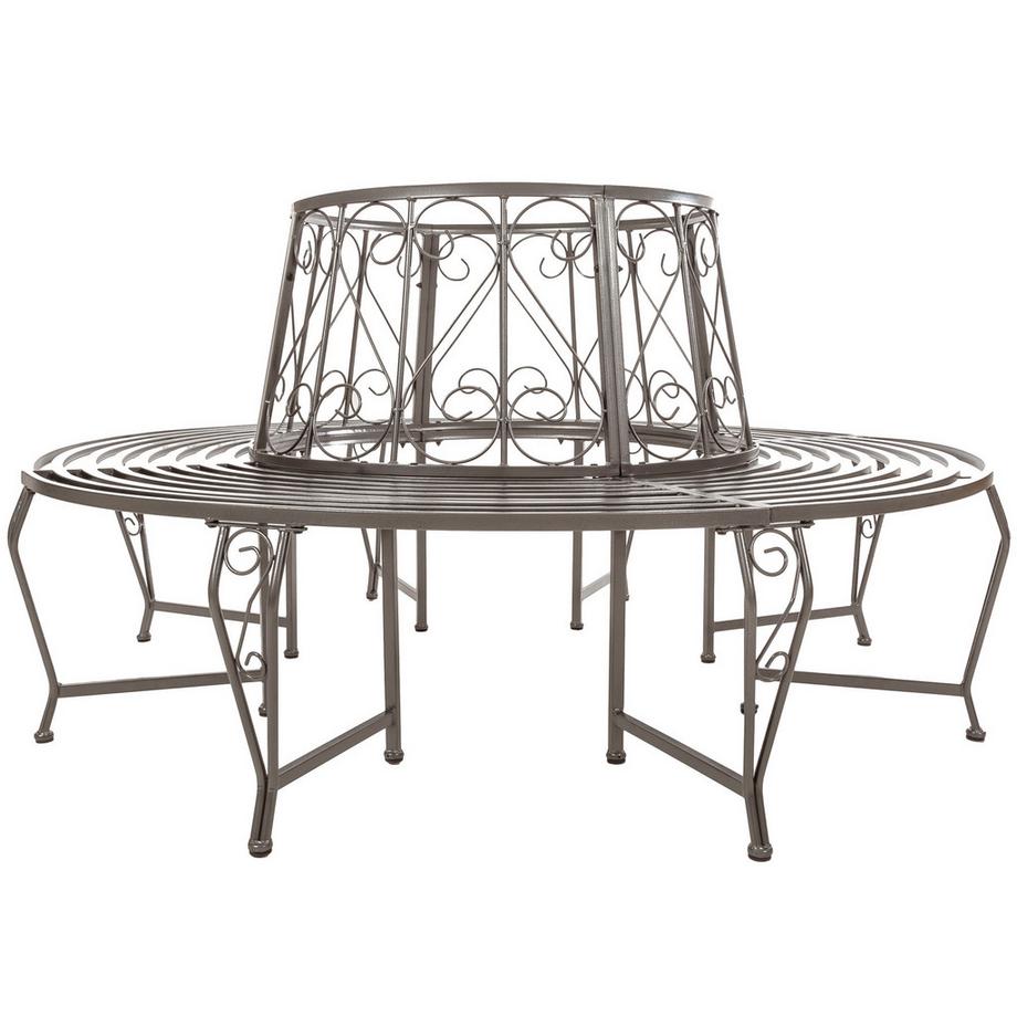 Tectake Banc de jardin circulaire banc d'arbre ENYD style vintage 360° pour plusieurs personnes  