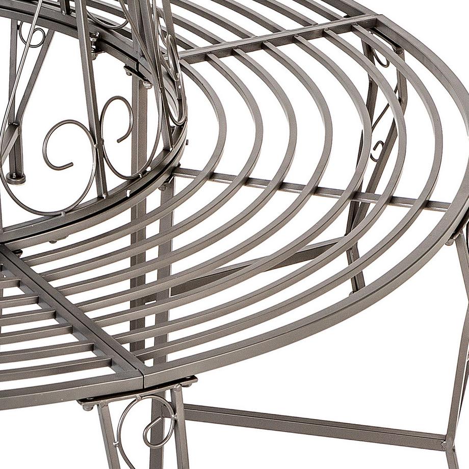 Tectake Baumbank Enyd im Antik-Stil, 360°, für mehrere Personen aus Stahl  