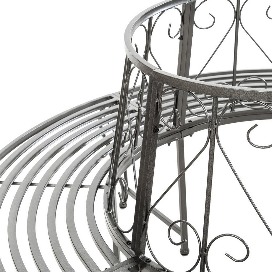 Tectake Baumbank Enyd im Antik-Stil, 360°, für mehrere Personen aus Stahl  