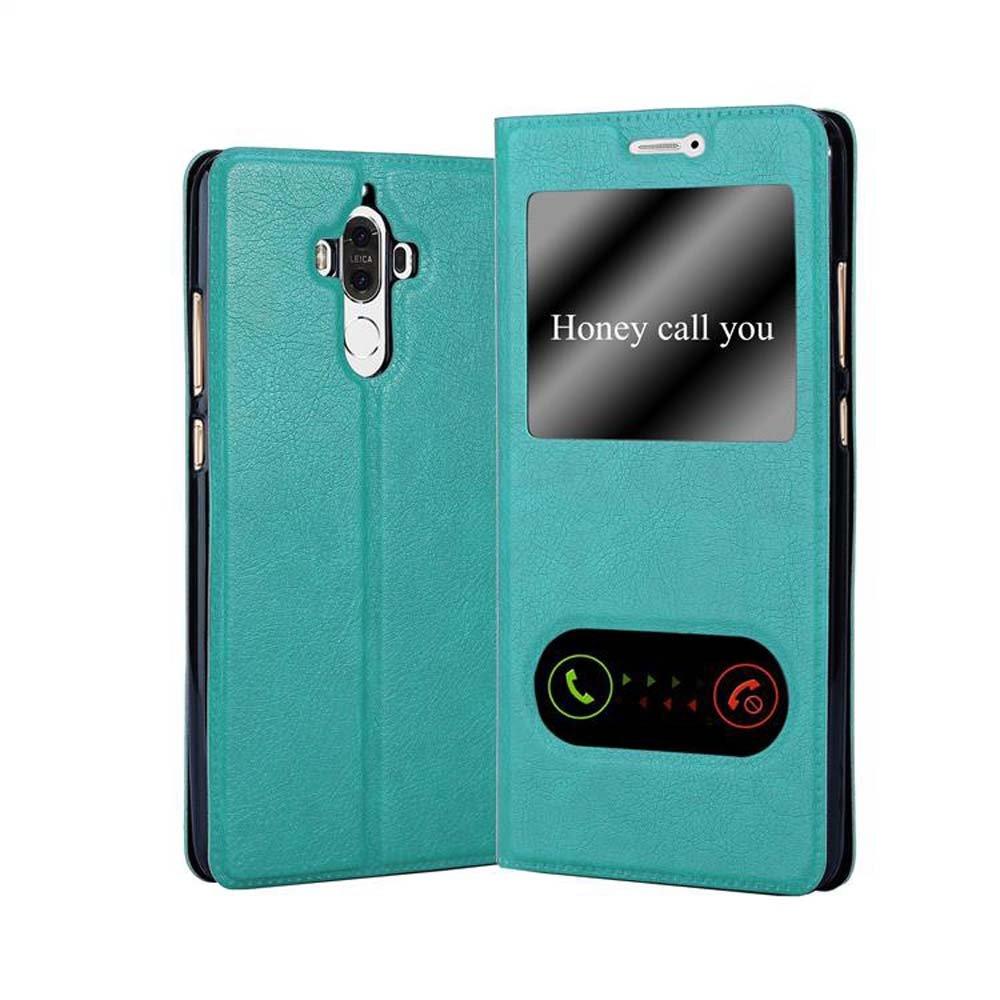 Cadorabo  Housse compatible avec Huawei MATE 9 - Coque de protection avec fermeture magnétique, fonction de support et 2 fenêtres de visualisation 