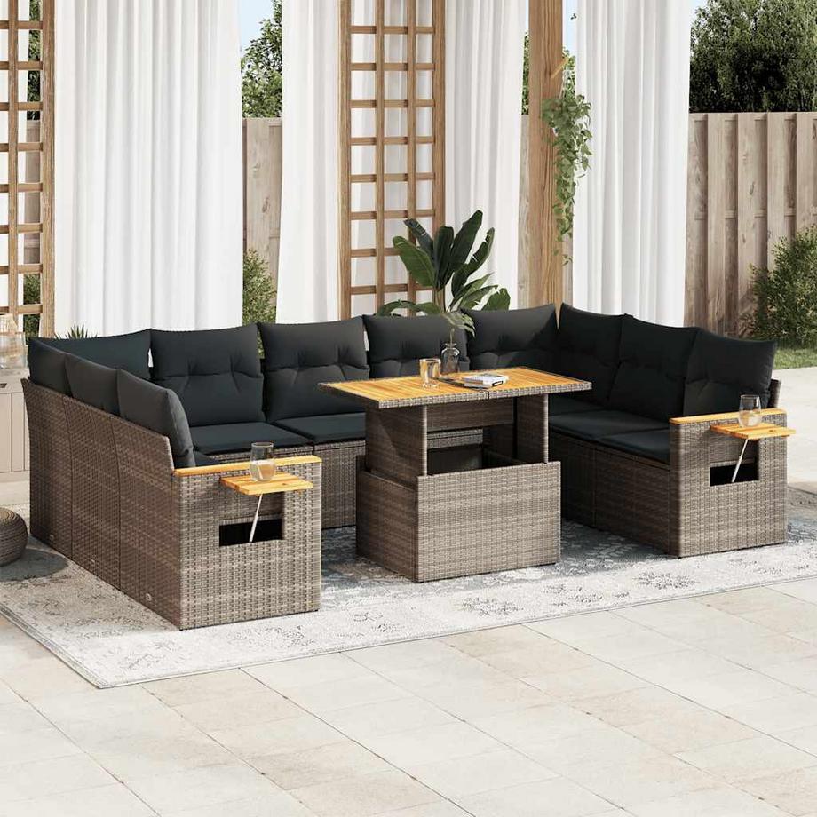 VidaXL set di divani da giardino Polirattan  