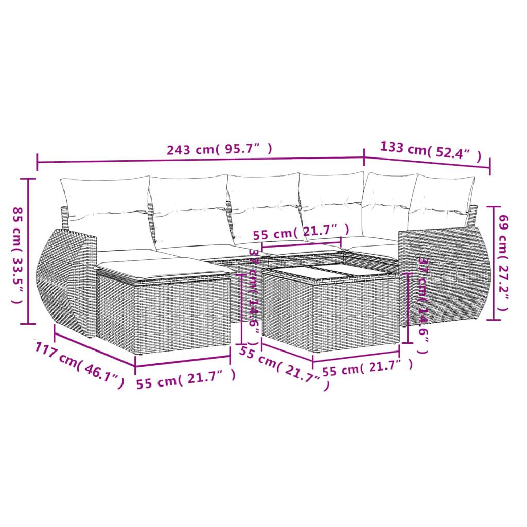 VidaXL set divano da giardino Polirattan  