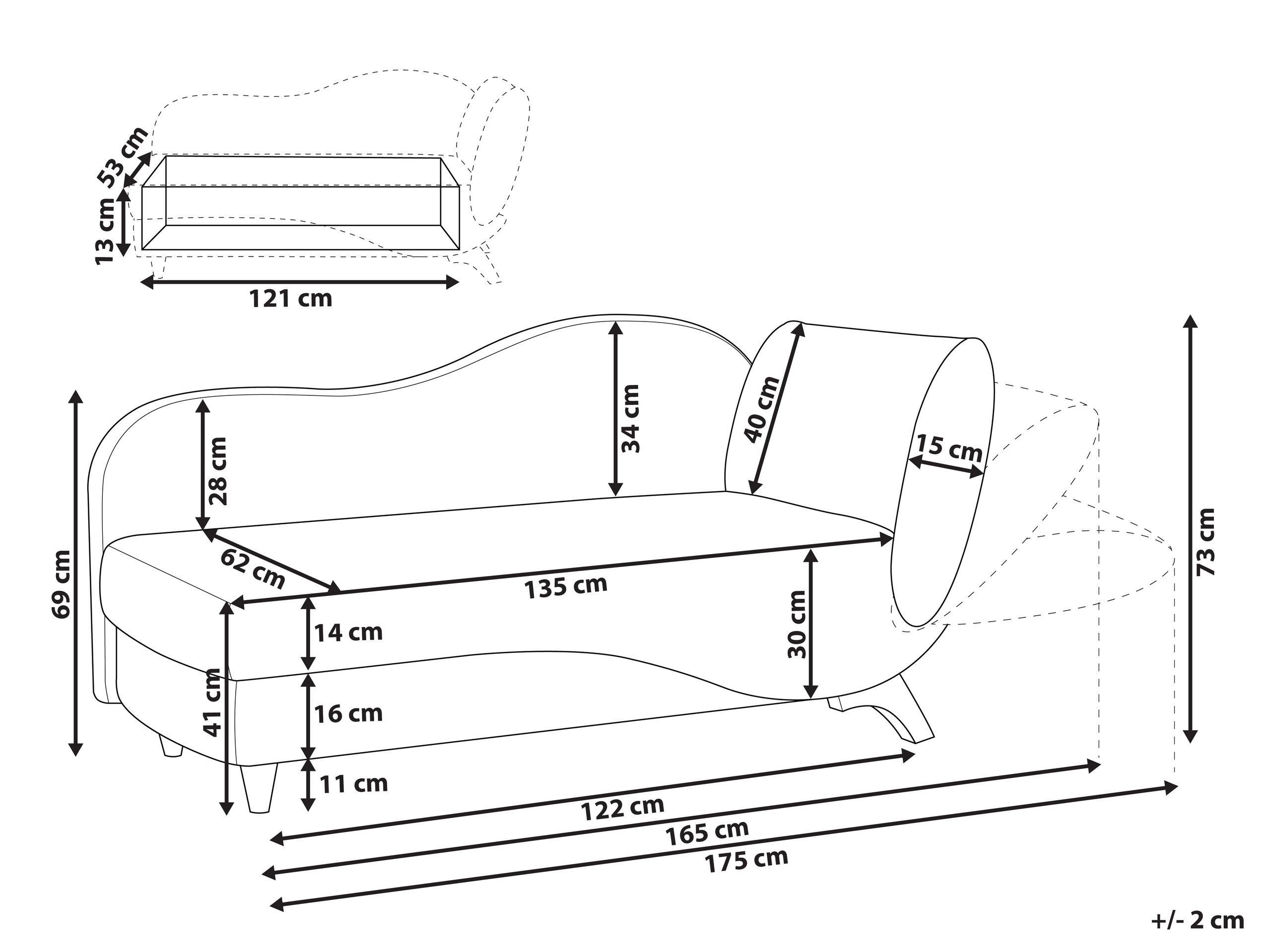 Beliani Chaise longue côté droit en Lin Rétro MERI  