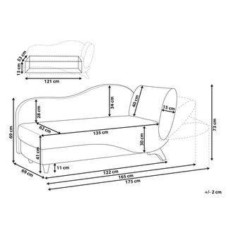 Beliani Chaise longue côté droit en Lin Rétro MERI  