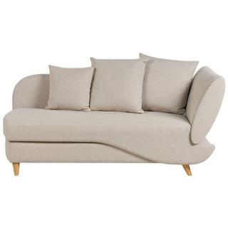 Beliani Chaiselongue aus Leinen Retro MERI  