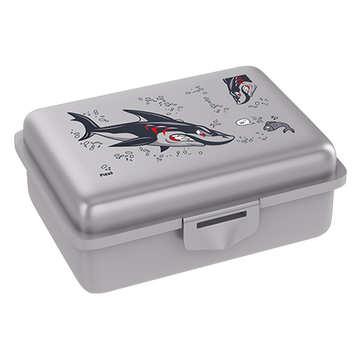 Fizzii Lunchbox mit Trennfach silber, Hai