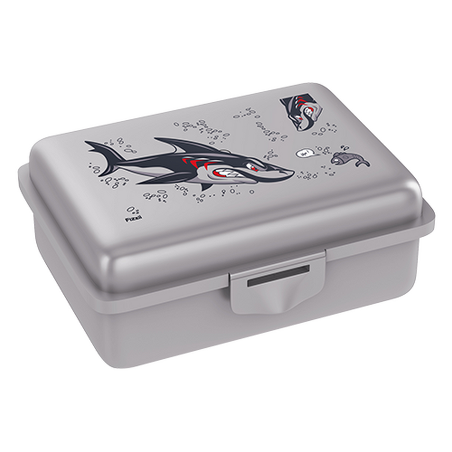 Fizzii Lunchbox mit Trennfach silber, Hai