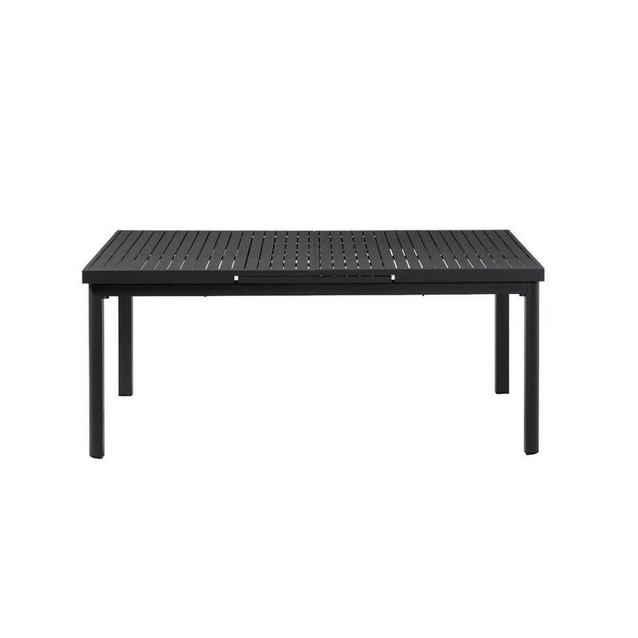 Vente-unique Garten Essgruppe Aluminium Tisch ausziehbar 12 + 8 stapelbare Sessel NAURU  