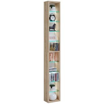 Holz Wandregal Hängeregal Regal Bücherregal Wandboard Deko Glas Rasato XL