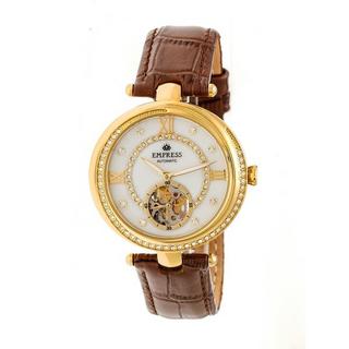 Empress  Montre semi-squelette automatique Empress Stella avec bracelet en cuir MOP 