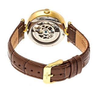 Empress  Montre semi-squelette automatique Empress Stella avec bracelet en cuir MOP 