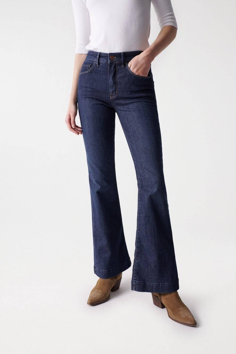 Image of Jeans Glamour Flare Damen Blau W30