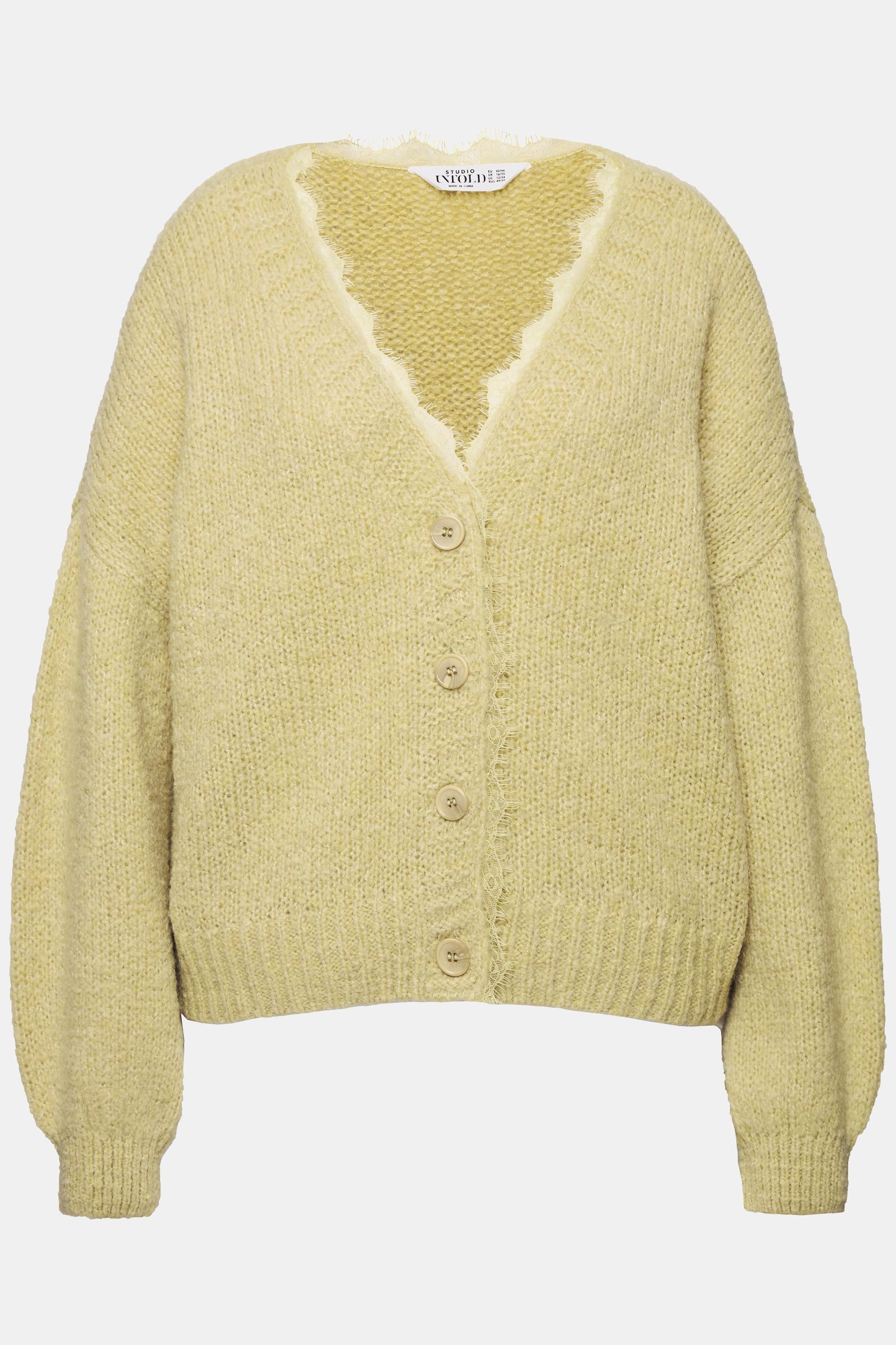 Studio Untold Cardigan Oversize Manches Longues Bordure Dentelle  