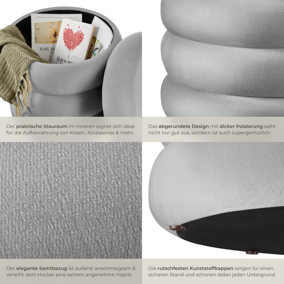 Tectake Sgabello contenitore Altu Rotondo  