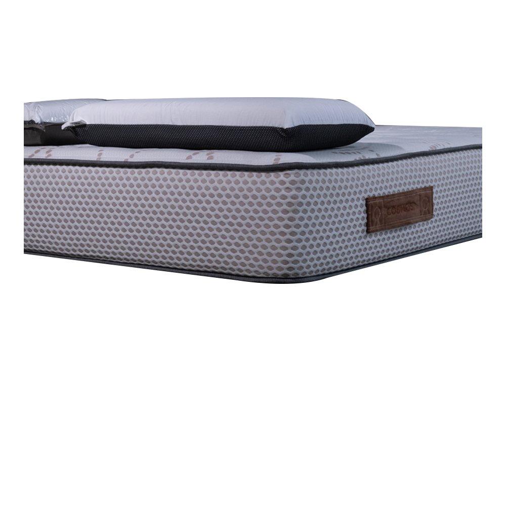 AB Matelas Materasso White Cosmos | 140x200 cm con 2 cuscini di carbonio 70x40cm | Memoria 50 kg/m3 e 12 zone | 28 cm  