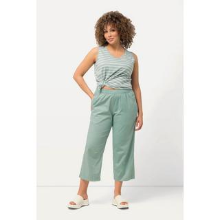 Ulla Popken  Pantaloni a 7/8 modello Ruby con ginocchio preformato, taglio della gamba dritto e cintura elastica 