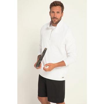 Felpa polo da tennis con collo alto, zip e maniche lunghe raglan