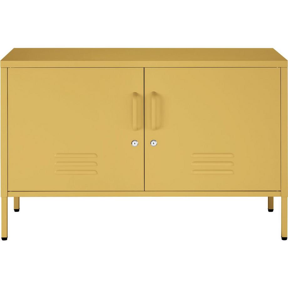 Tectake Sideboard Baker 2 Türen mit Magnetverschluss, einzeln abschließbar verstellbarer Zwischenboden  