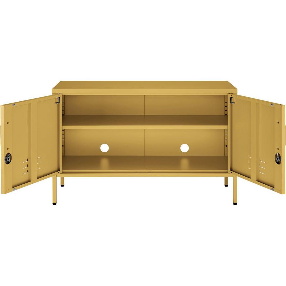 Tectake Sideboard Baker 2 Türen mit Magnetverschluss, einzeln abschließbar verstellbarer Zwischenboden  