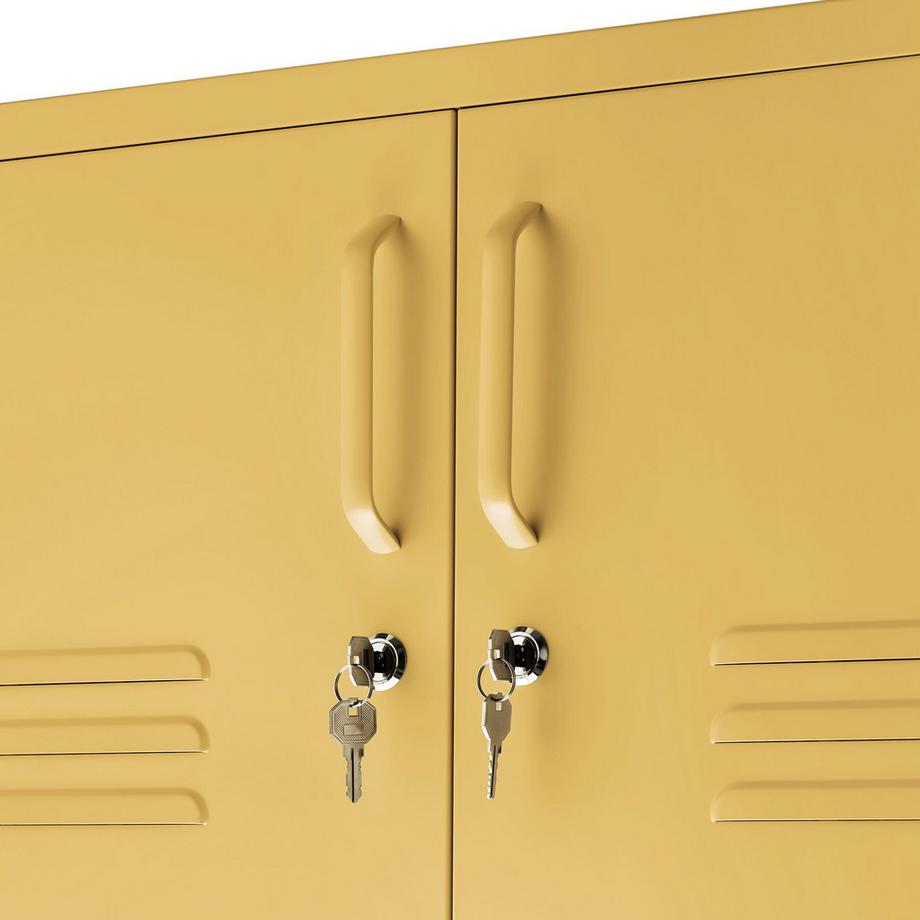 Tectake Sideboard Baker 2 Türen mit Magnetverschluss, einzeln abschließbar verstellbarer Zwischenboden  