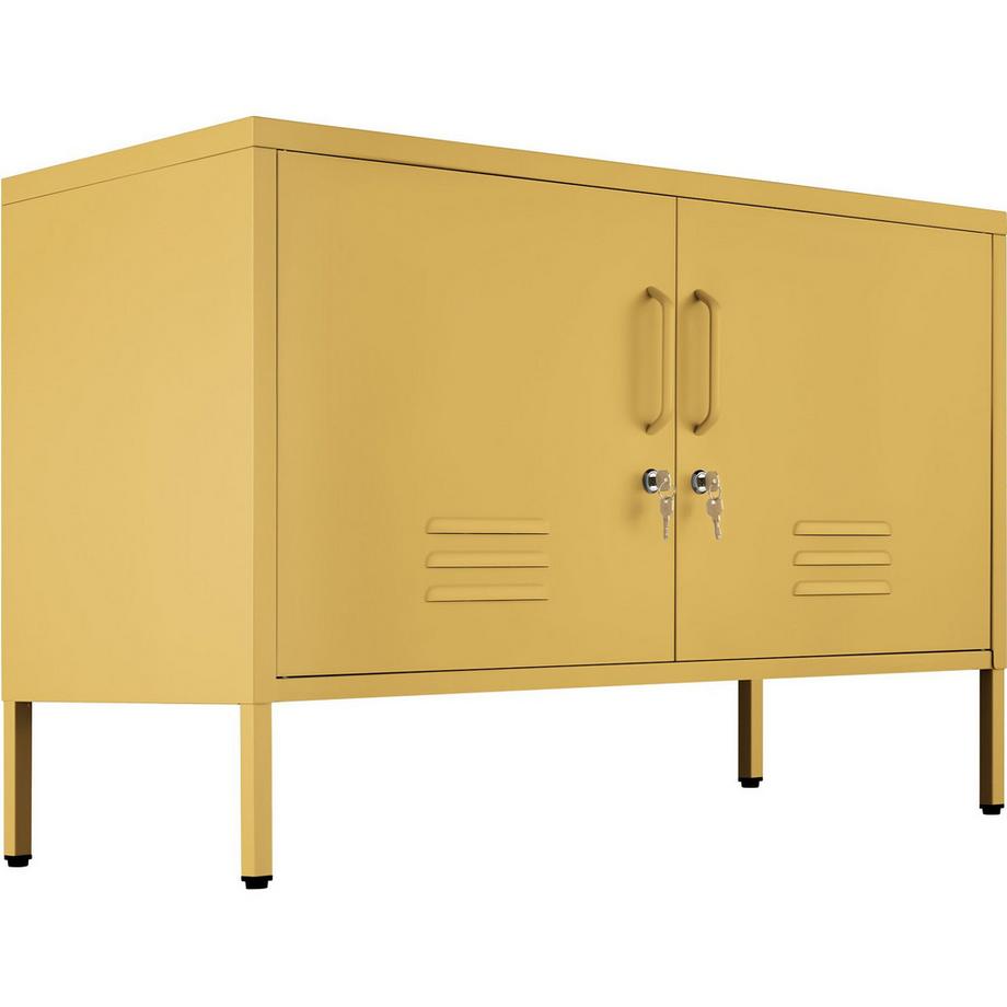 Tectake Sideboard Baker 2 Türen mit Magnetverschluss, einzeln abschließbar verstellbarer Zwischenboden  