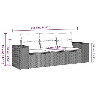 VidaXL Ensemble de canapés de jardin rotin synthétique  