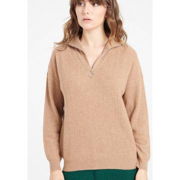 LILLY 28 Maglione con collo a imbuto con zip - 100% cashmere