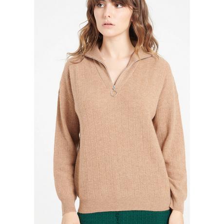 Studio Cashmere8  LILLY 28 Pullover mit Schornsteinkragen und Reißverschluss - 100% Kaschmir 