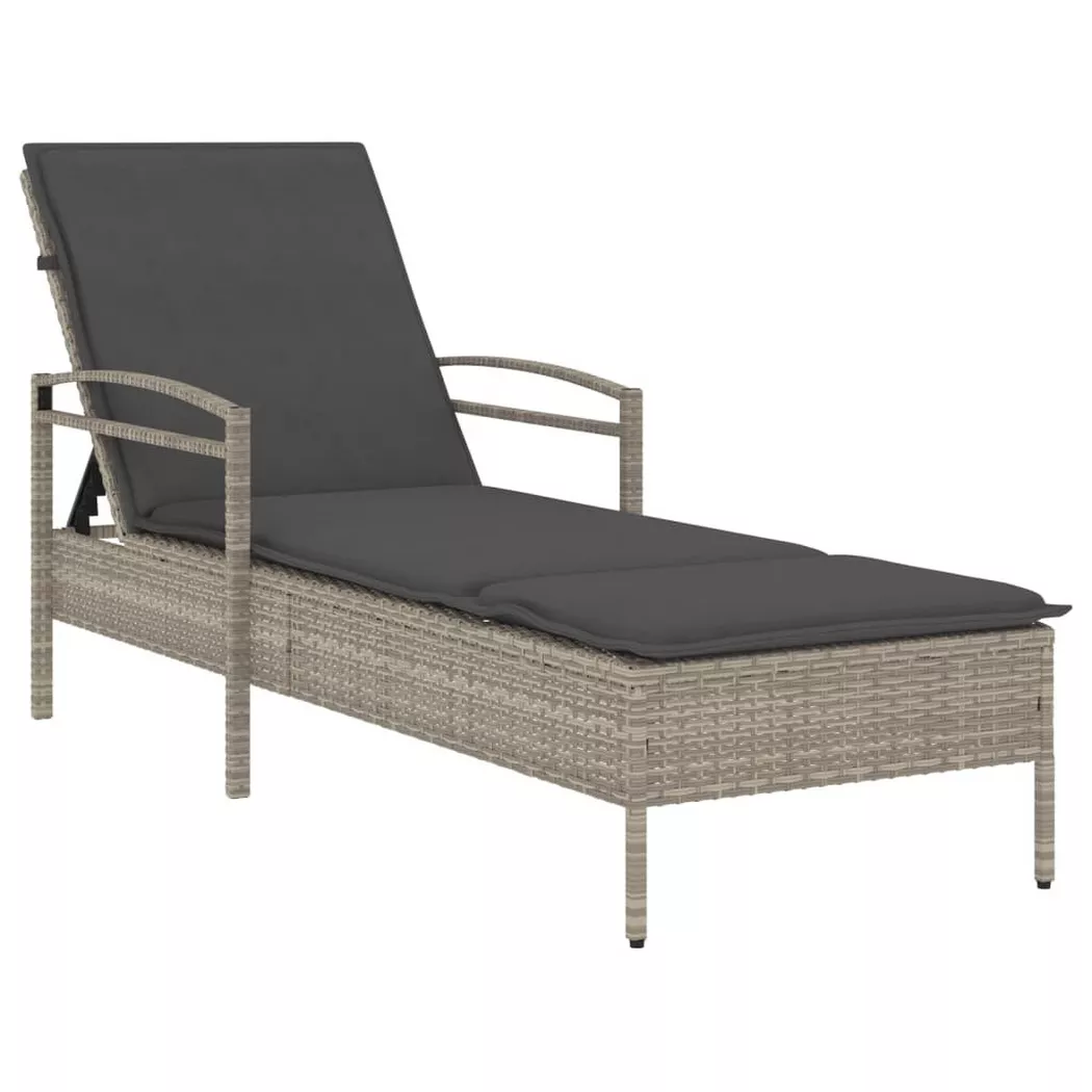 VidaXL - lettino Polirattan, One Size, Grigio