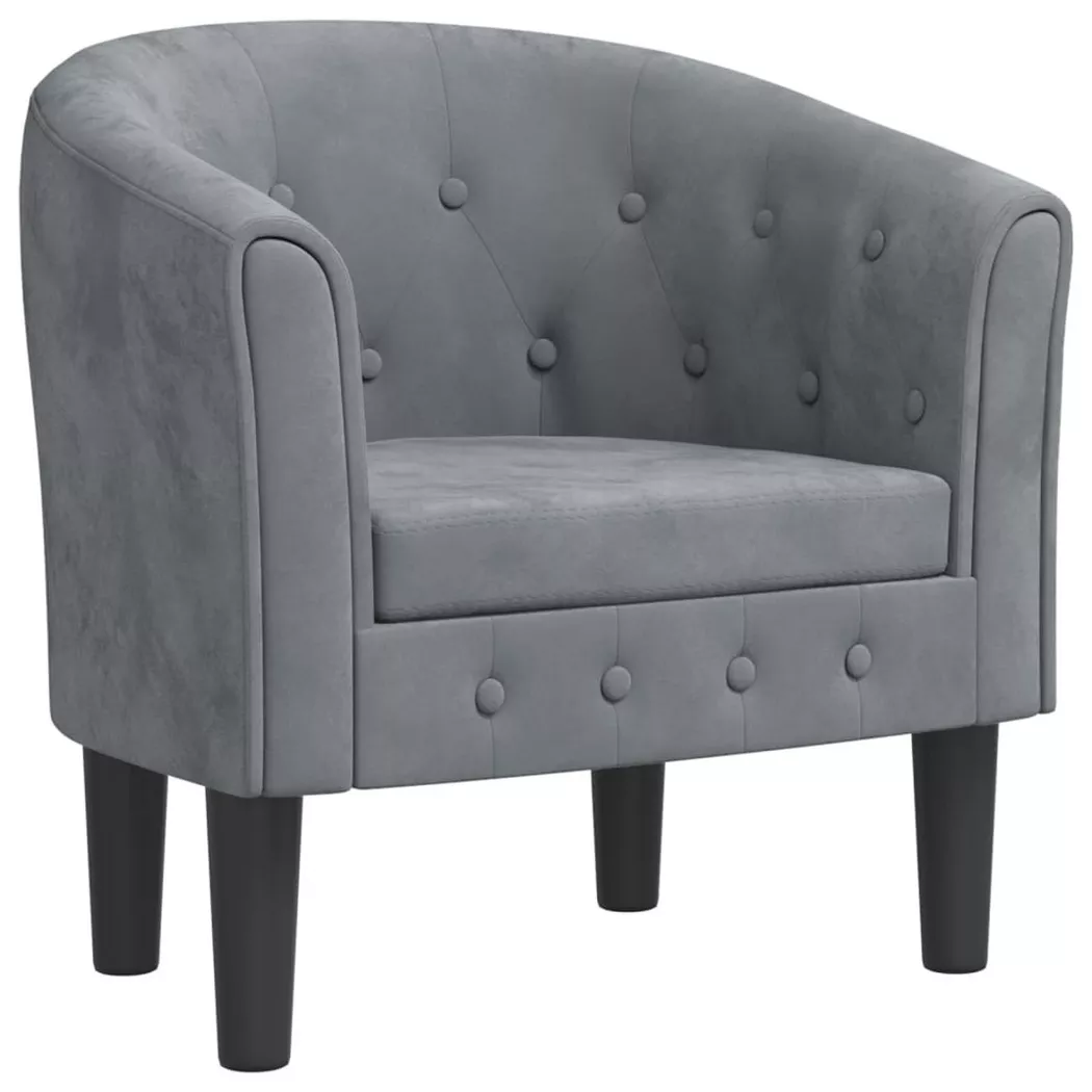Vidaxl - Chaise cabriolet gris foncé velours