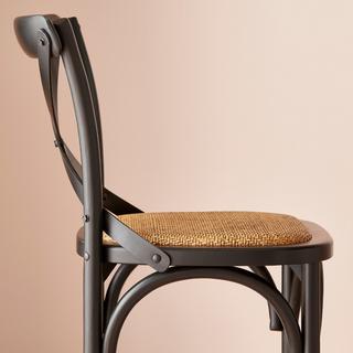 Calicosy Sedia da banco in legno massiccio e paglia di Vienna L50 cm - BISTROT  