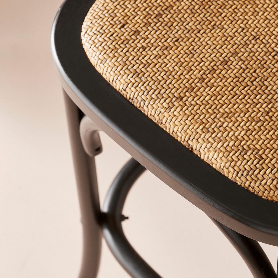 Calicosy Tresenhocker aus Massivholz und Wiener Geflecht L50 cm - BISTROT  