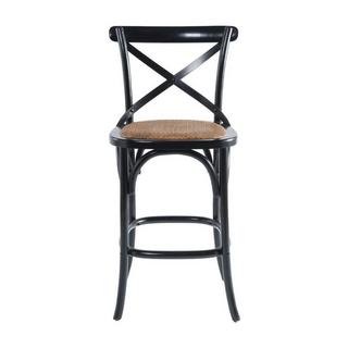 Calicosy Sedia da banco in legno massiccio e paglia di Vienna L50 cm - BISTROT  